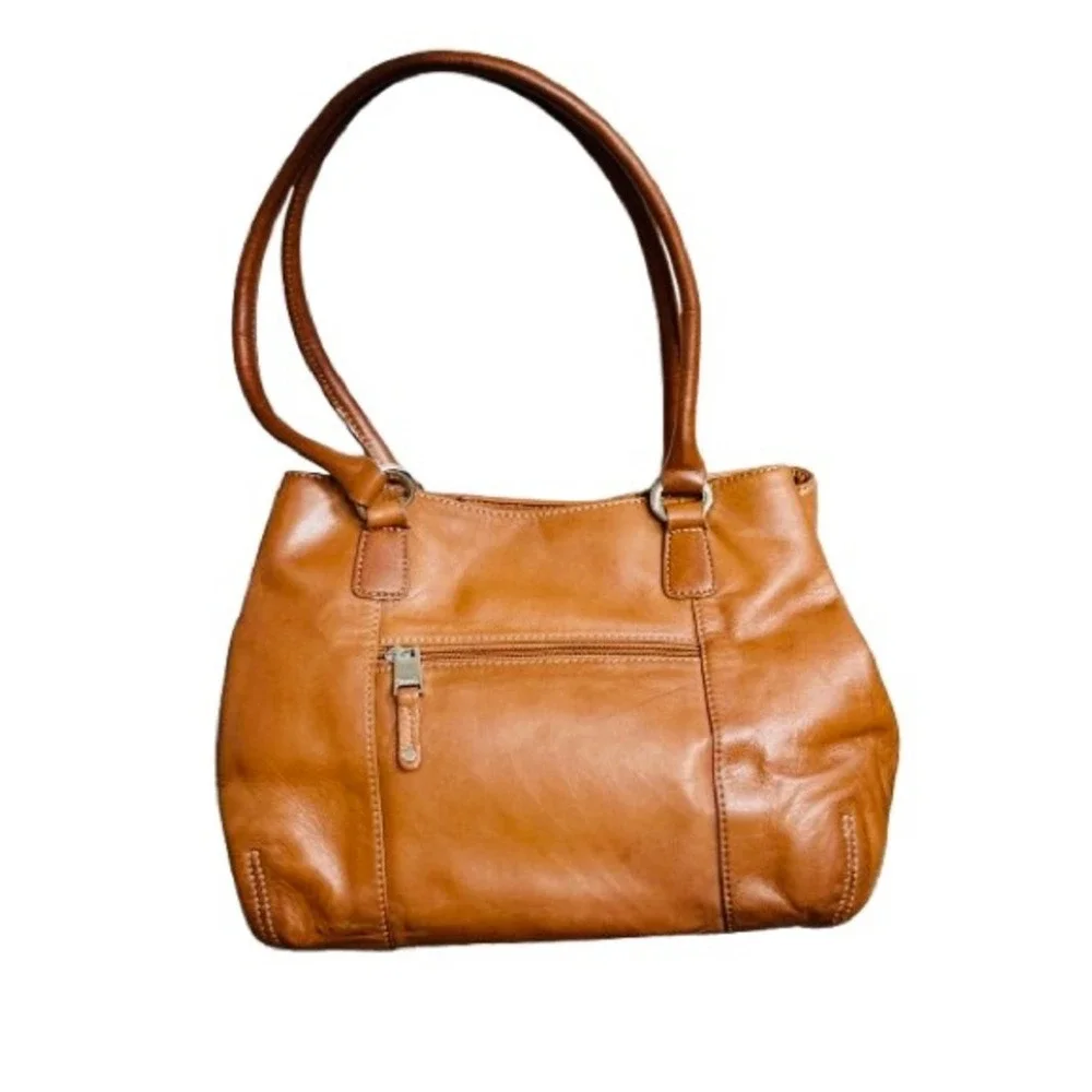 TIGNANELLO Vintage Y2K Buttery Leather Shoulder Tote Cognac |‎ Detachable Straps